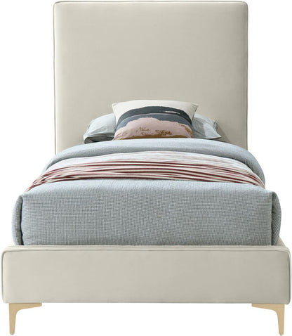 Meridian Furniture - Geri Cream Velvet Twin Bed - GeriCream-T veiw 5