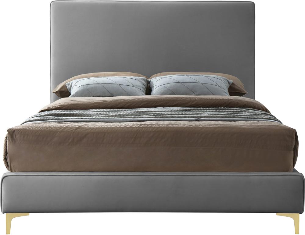 Meridian Furniture - Geri Grey Velvet Full Bed - GeriGrey-F veiw 5