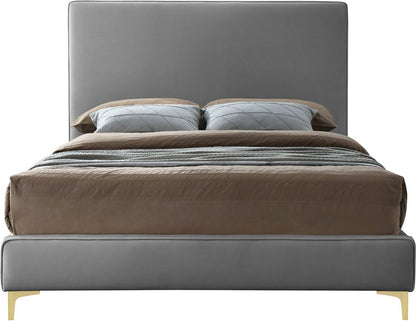 Meridian Furniture - Geri Grey Velvet Full Bed - GeriGrey-F veiw 5