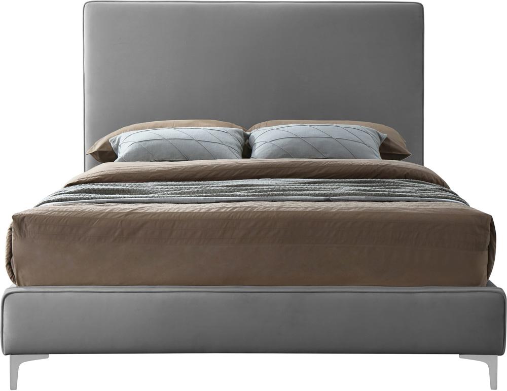 Meridian Furniture - Geri Grey Velvet Full Bed - GeriGrey-F veiw 6