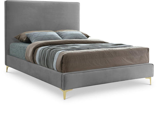 Meridian Furniture - Geri Grey Velvet King Bed - GeriGrey-K veiw 1
