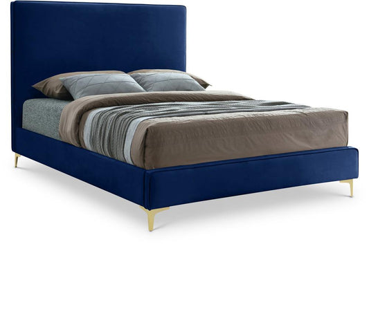 Meridian Furniture - Geri Navy Velvet Full Bed - GeriNavy-F veiw 1