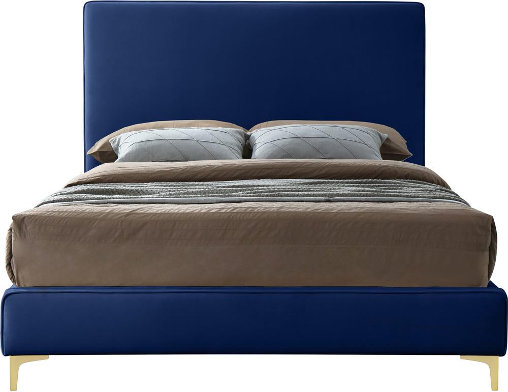 Meridian Furniture - Geri Navy Velvet Full Bed - GeriNavy-F veiw 5