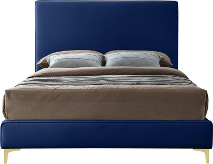 Meridian Furniture - Geri Navy Velvet Full Bed - GeriNavy-F veiw 5
