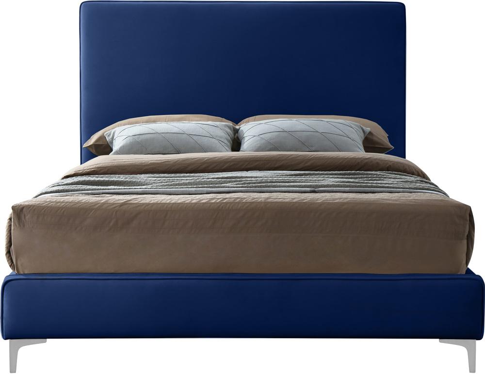 Meridian Furniture - Geri Navy Velvet Full Bed - GeriNavy-F veiw 6