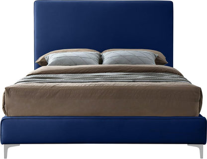 Meridian Furniture - Geri Navy Velvet Full Bed - GeriNavy-F veiw 6
