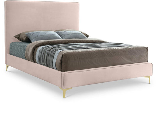 Meridian Furniture - Geri Pink Velvet King Bed - GeriPink-K veiw 1