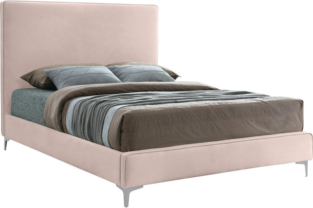 Meridian Furniture - Geri Pink Velvet King Bed - GeriPink-K veiw 2
