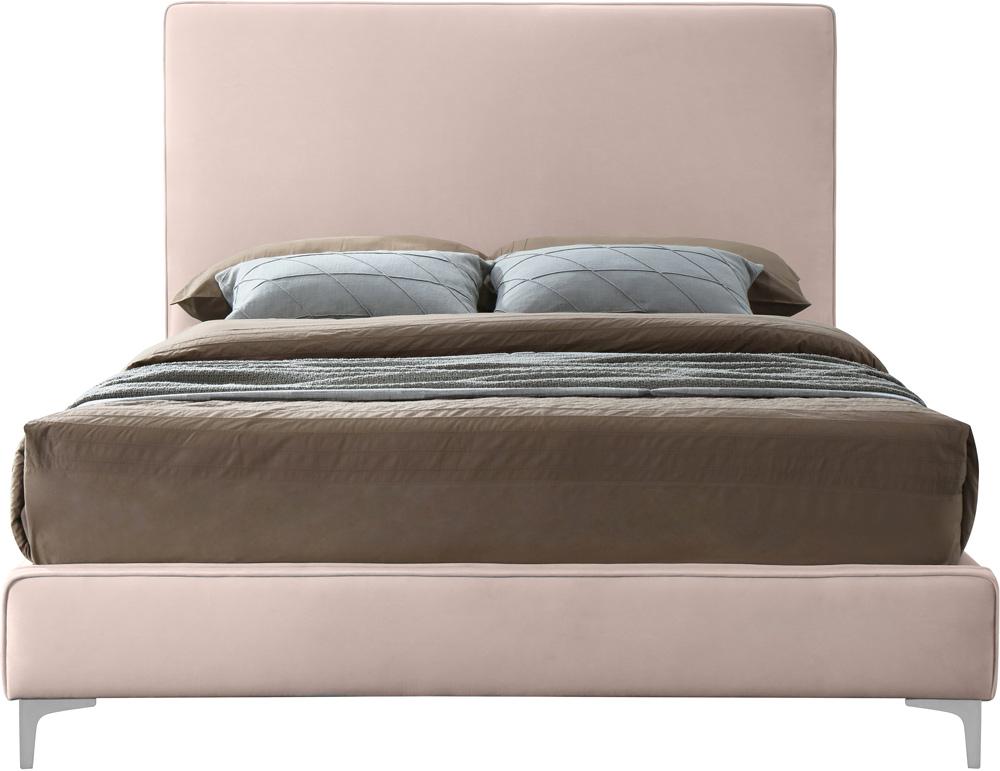 Meridian Furniture - Geri Pink Velvet Queen Bed - GeriPink-Q veiw 6