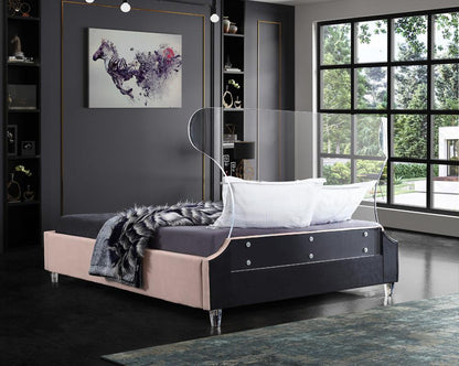 Meridian Furniture - Ghost Pink Velvet King Bed - GhostPink-K veiw 6