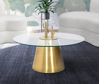 Meridian Furniture - Glassimo Brushed Gold Coffee Table - 298-CT veiw 2