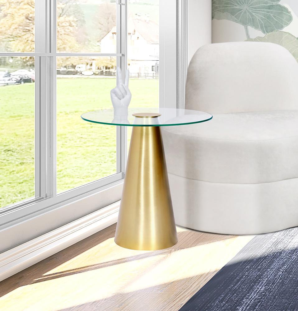 Meridian Furniture - Glassimo Brushed Gold End Table - 298-ET veiw 2