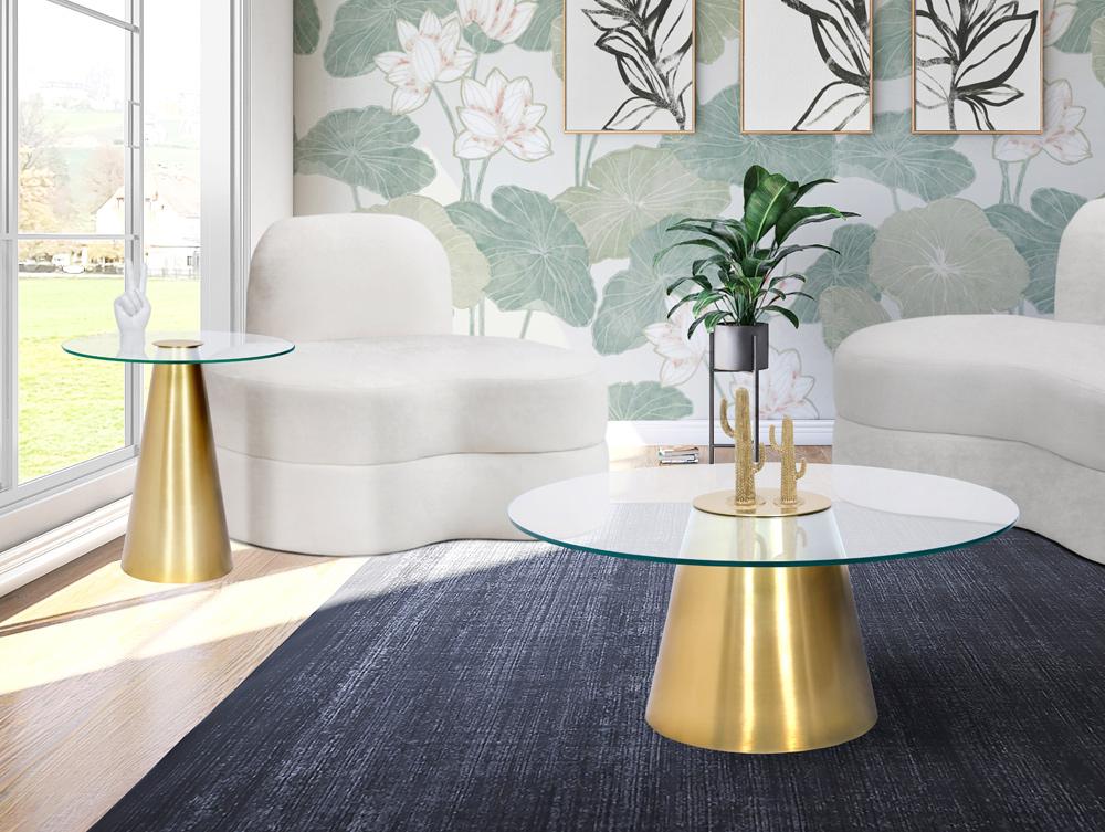 Meridian Furniture - Glassimo Brushed Gold End Table - 298-ET veiw 6