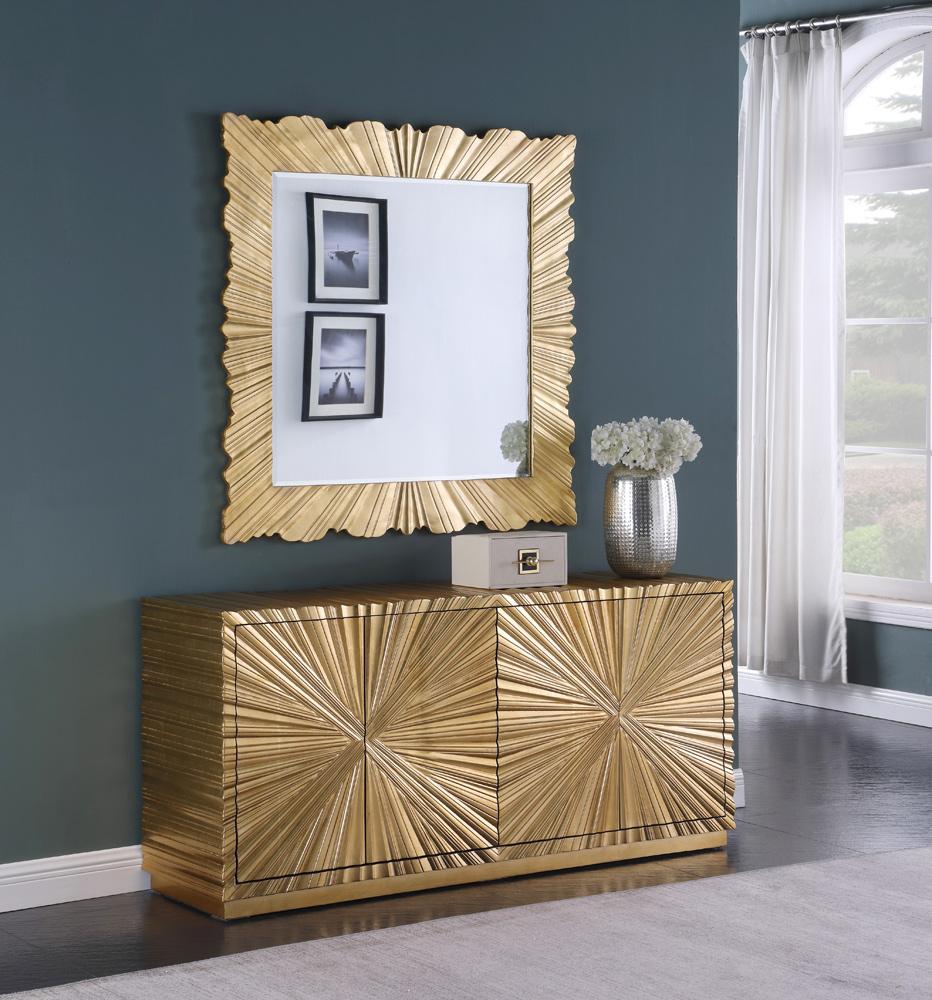 Meridian Furniture - Golda Gold Leaf Mirror - 447-M veiw 2