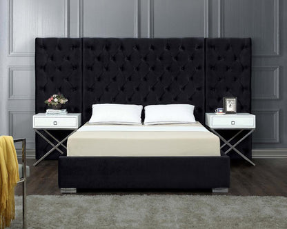 Meridian Furniture - Grande Black Velvet King Bed - GrandeBlack-K veiw 2