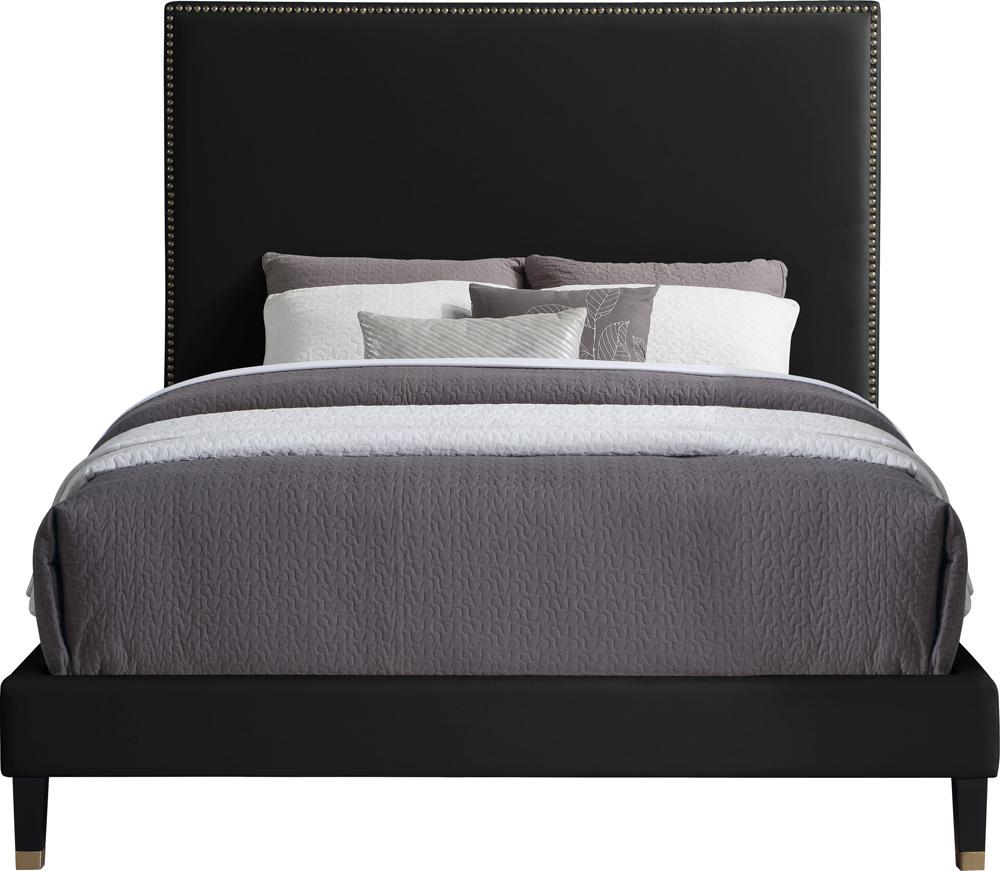 Meridian Furniture - Harlie Black Velvet King Bed - HarlieBlack-K veiw 3