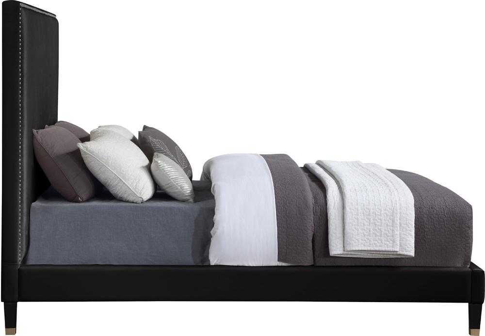 Meridian Furniture - Harlie Black Velvet King Bed - HarlieBlack-K veiw 4