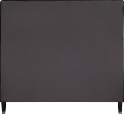 Meridian Furniture - Harlie Black Velvet Queen Bed - HarlieBlack-Q veiw 5
