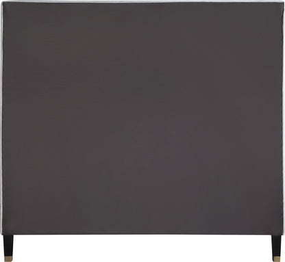 Meridian Furniture - Harlie Cream Velvet Queen Bed - HarlieCream-Q veiw 5