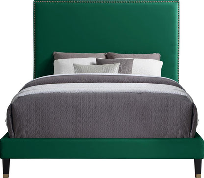 Meridian Furniture - Harlie Green Velvet King Bed - HarlieGreen-K veiw 3