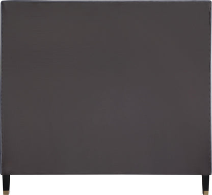 Meridian Furniture - Harlie Grey Velvet Full Bed - HarlieGrey-F veiw 5