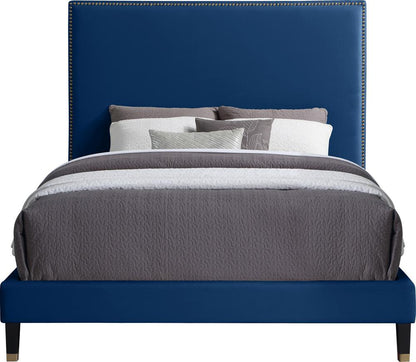 Meridian Furniture - Harlie Navy Velvet King Bed - HarlieNavy-K veiw 3