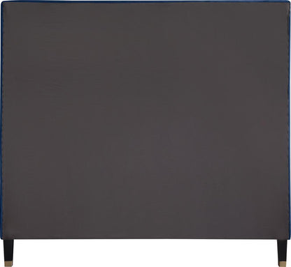 Meridian Furniture - Harlie Navy Velvet King Bed - HarlieNavy-K veiw 5