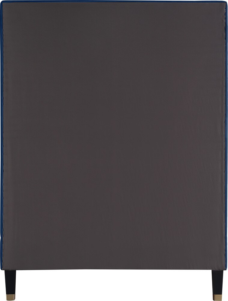 Meridian Furniture - Harlie Navy Velvet Twin Bed - HarlieNavy-T veiw 5