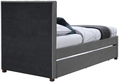 Meridian Furniture - Harper Grey Linen Textured Fabric Twin Trundle Bed - HarperGrey-T veiw 6