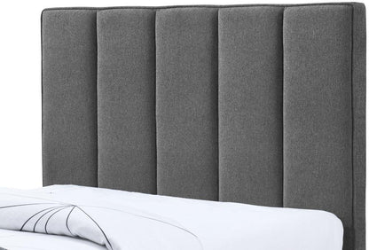 Meridian Furniture - Harper Grey Linen Textured Fabric Twin Trundle Bed - HarperGrey-T veiw 7