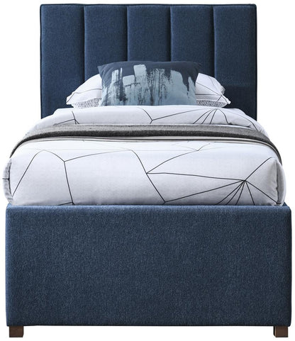 Meridian Furniture - Harper Navy Linen Textured Fabric Twin Trundle Bed - HarperNavy-T veiw 4
