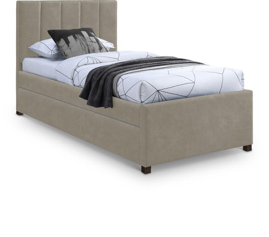 Meridian Furniture - Hudson Beige Vegan Leather Twin Trundle Bed - HudsonBeige-T veiw 1