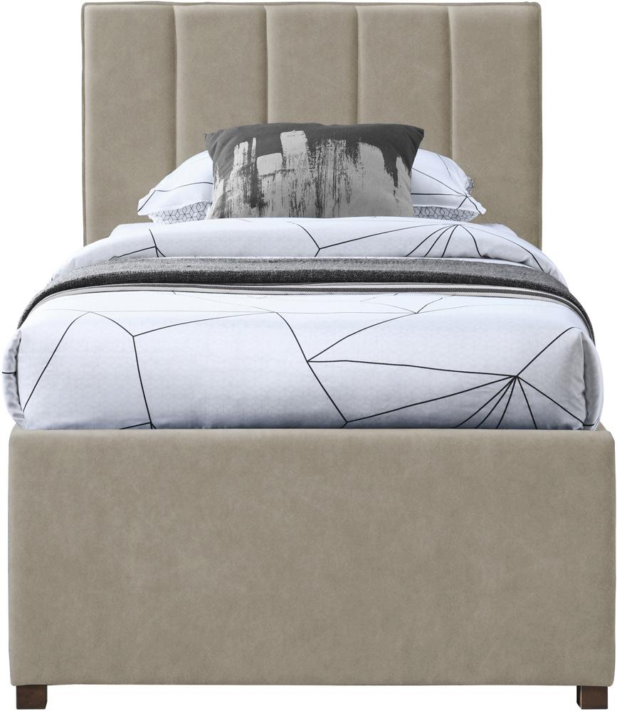 Meridian Furniture - Hudson Beige Vegan Leather Twin Trundle Bed - HudsonBeige-T veiw 3