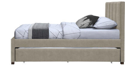 Meridian Furniture - Hudson Beige Vegan Leather Twin Trundle Bed - HudsonBeige-T veiw 4