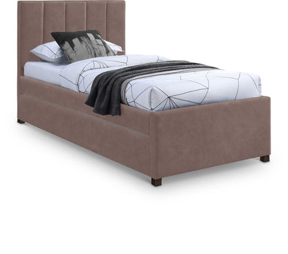 Meridian Furniture - Hudson Brown Vegan Leather Twin Trundle Bed - HudsonBrown-T veiw 1