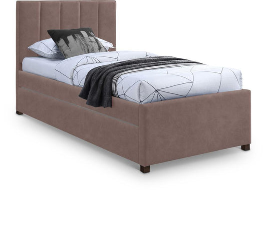 Meridian Furniture - Hudson Brown Vegan Leather Twin Trundle Bed - HudsonBrown-T veiw 1