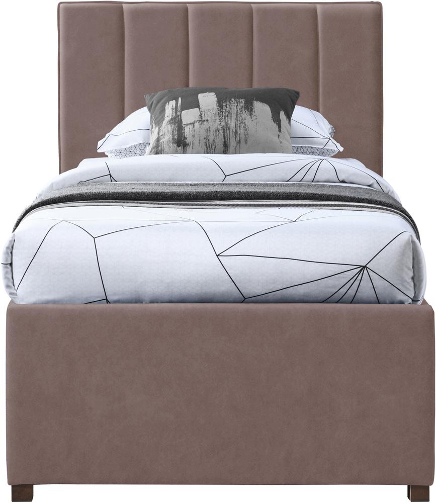 Meridian Furniture - Hudson Brown Vegan Leather Twin Trundle Bed - HudsonBrown-T veiw 3