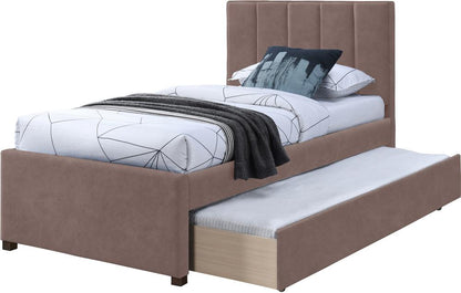 Meridian Furniture - Hudson Brown Vegan Leather Twin Trundle Bed - HudsonBrown-T veiw 6