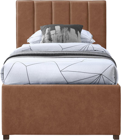 Meridian Furniture - Hudson Cognac Vegan Leather Twin Trundle Bed - HudsonCognac-T veiw 3