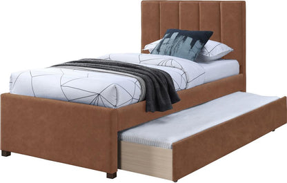 Meridian Furniture - Hudson Cognac Vegan Leather Twin Trundle Bed - HudsonCognac-T veiw 6