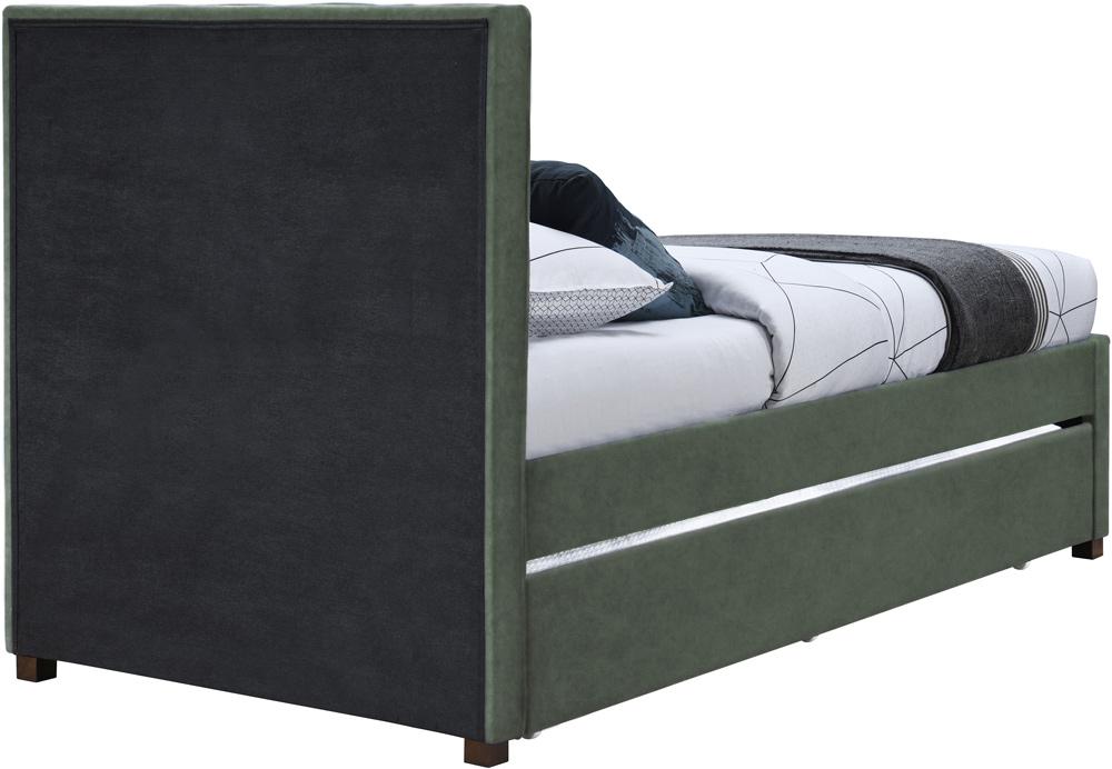 Meridian Furniture - Hudson Green Vegan Leather Twin Trundle Bed - HudsonGreen-T veiw 5