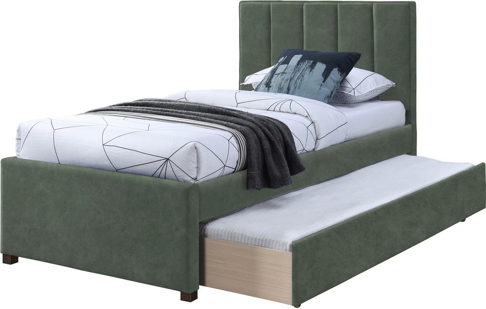 Meridian Furniture - Hudson Green Vegan Leather Twin Trundle Bed - HudsonGreen-T veiw 6
