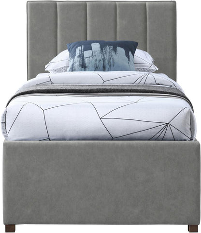 Meridian Furniture - Hudson Grey Vegan Leather Twin Trundle Bed - HudsonGrey-T veiw 3