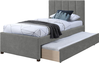 Meridian Furniture - Hudson Grey Vegan Leather Twin Trundle Bed - HudsonGrey-T veiw 6