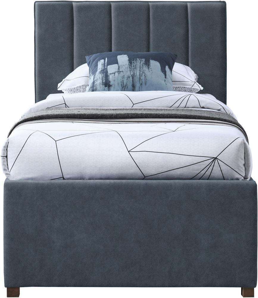 Meridian Furniture - Hudson Navy Vegan Leather Twin Trundle Bed - HudsonNavy-T veiw 3