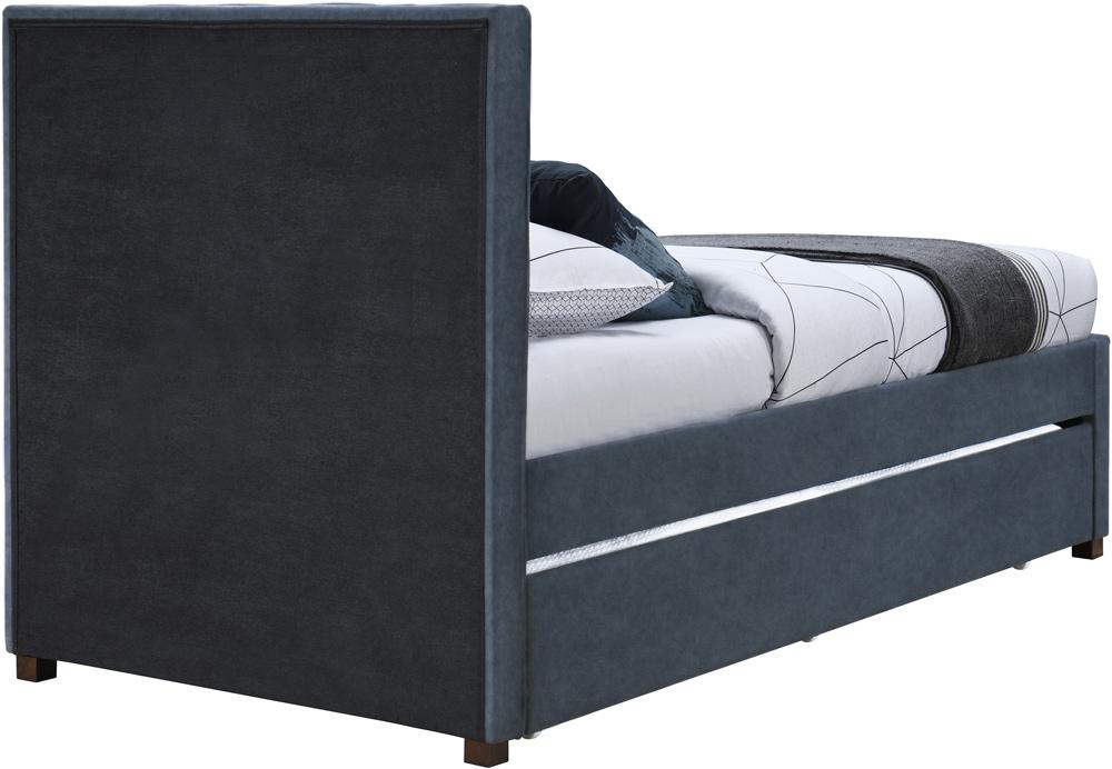 Meridian Furniture - Hudson Navy Vegan Leather Twin Trundle Bed - HudsonNavy-T veiw 5