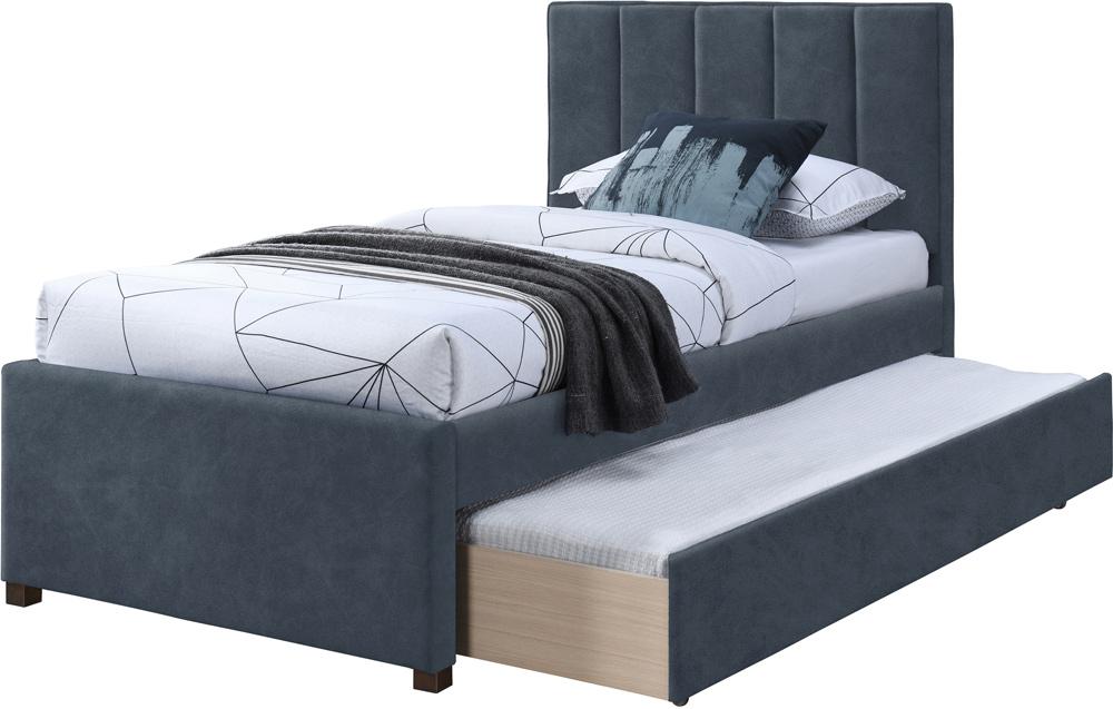 Meridian Furniture - Hudson Navy Vegan Leather Twin Trundle Bed - HudsonNavy-T veiw 6