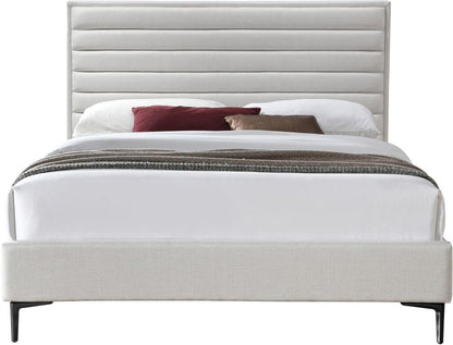 Meridian Furniture - Hunter Cream Linen Textured Full Bed - HunterCream-F veiw 3
