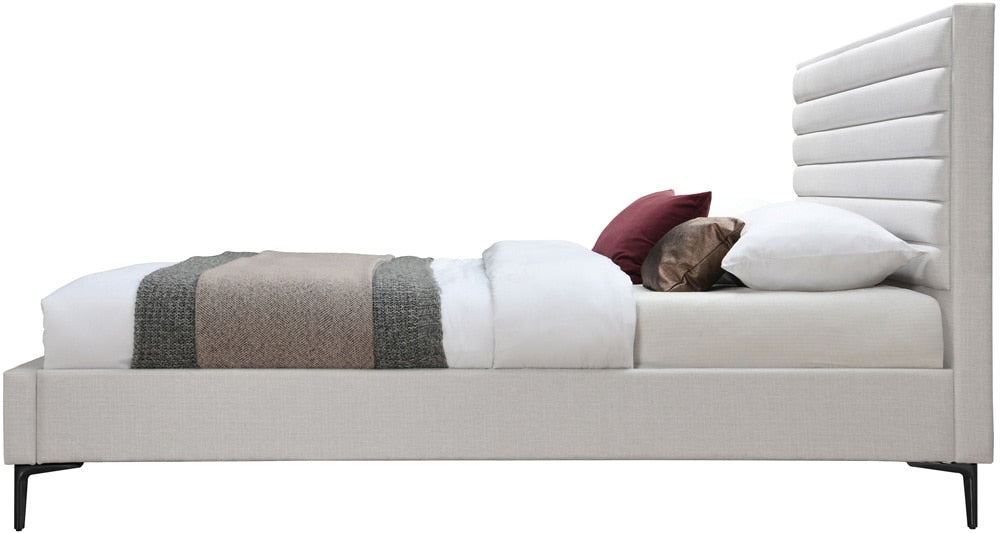 Meridian Furniture - Hunter Cream Linen Textured Full Bed - HunterCream-F veiw 5