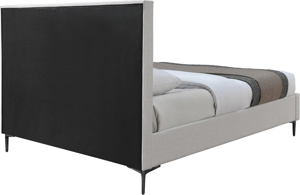 Meridian Furniture - Hunter Cream Linen Textured Full Bed - HunterCream-F veiw 7